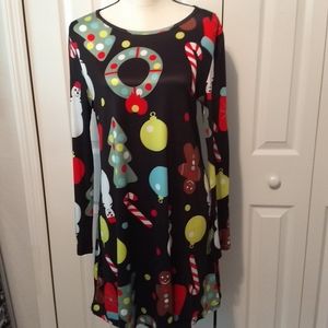 Ruiyige Womens Dress Christmas Long Sleeve Canes L